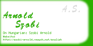 arnold szobi business card